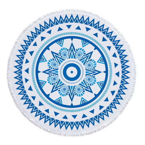 Microfiber Round Beach Towel Geometric Print 150cm
