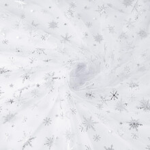 Snowflake Tulle Fabric White 4 Yards 59.1 Inch Wide