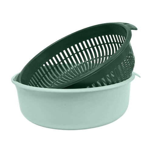 Kitchen Strainer Colander Bowl Set Double-Layer Plastic 10"