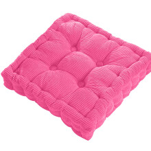 Meditation cushion square 15.7 inch thick tufted hot pink