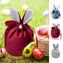 Easter Bunny Carrot Candy Bags Reusable Drawstring Pouches