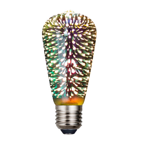 3D Fireworks LED Bulb E27 Base 1 Pack