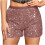 Women's Sequin Glitter Shorts White Size 2XL 1
