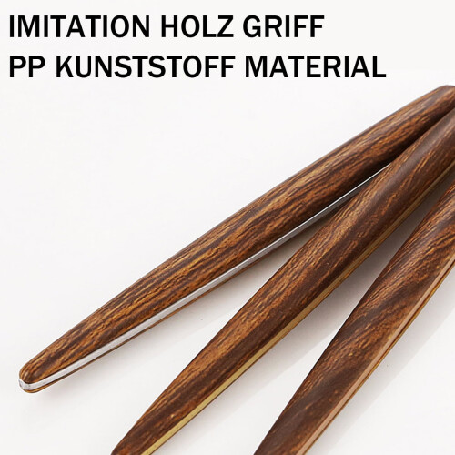 Stainless Steel Flatware Set Wood Handle Matte Gold 16-Piece 2