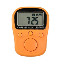 Digital finger ring tally counter for knitting rows