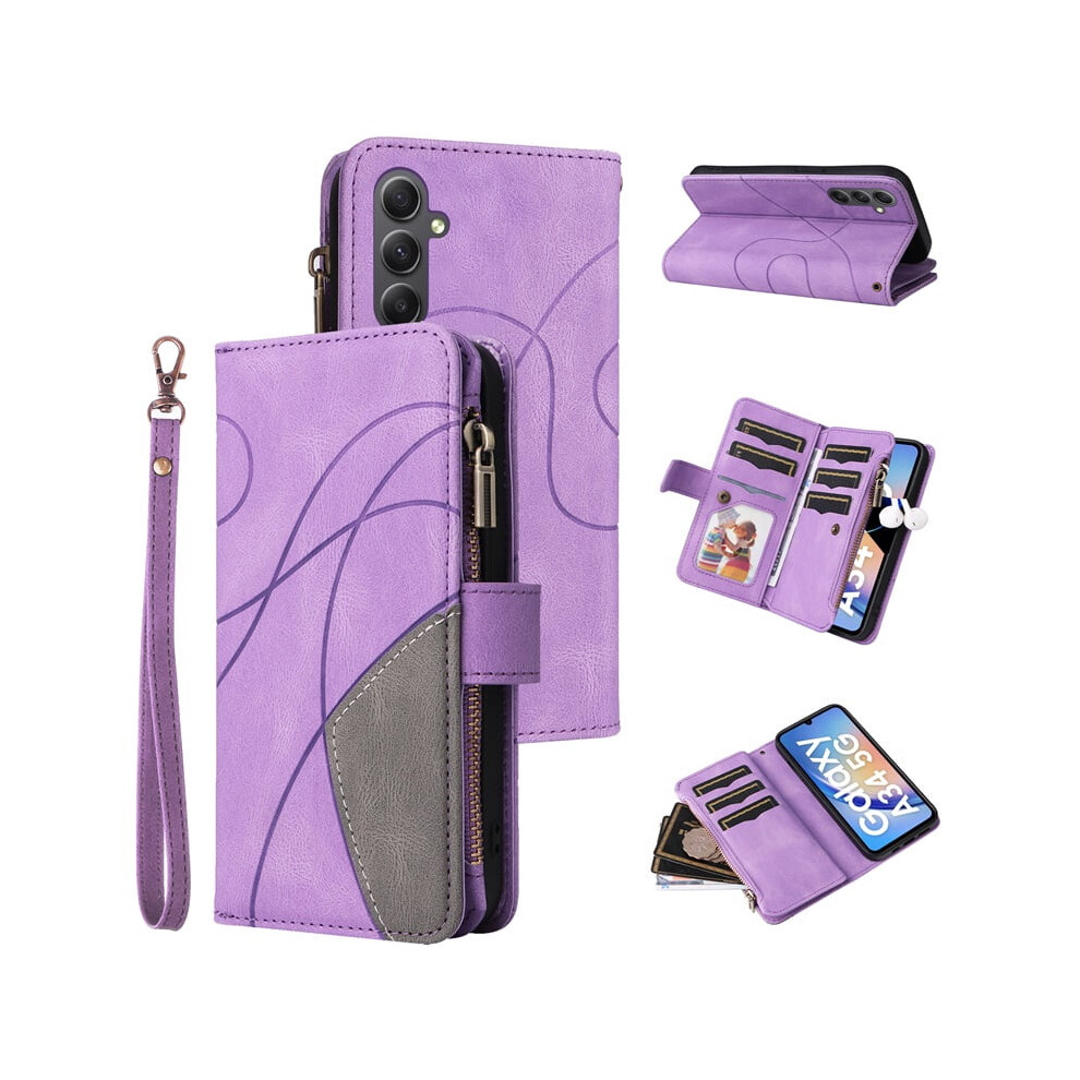 Pu Leather Wallet Case For Samsung Galaxy A34(5G) Purple 974856080519