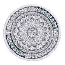 Microfiber Round Beach Towel Geometric Print 150 cm