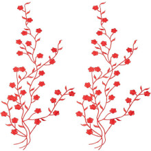 Iron-On Embroidered Flower Patches Cotton 2 pcs