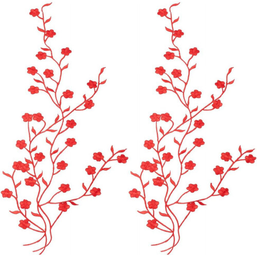 Iron-On Embroidered Flower Patches Cotton 2 pcs