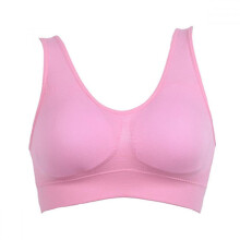 Soutien-gorge de sport sans coutures pour femme, haut de fitness léger et uni