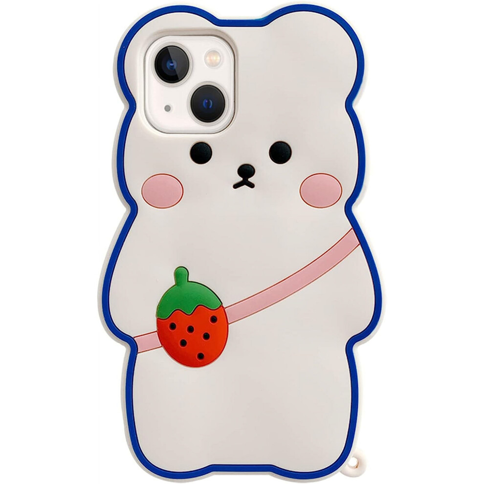 Iphone 14 Plus Case Women 3D Strawberry Bear Silicone Bumper 959110419953