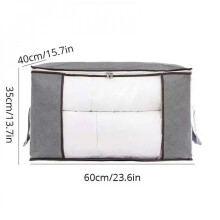 Opbergtas voor dekens van non-woven materiaal met ritssluiting (1 of 2 stuks)