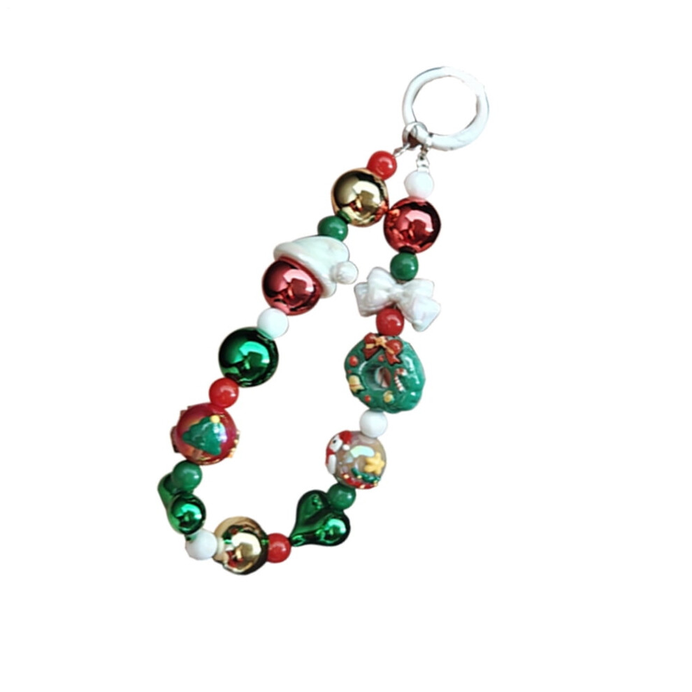 Christmas Phone Charm Wrist Strap With Beaded Santa Ornaments Â Compatible With All Phones 9170372227204