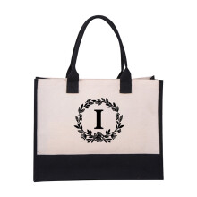 Strandtasche aus Baumwoll-Canvas für Damen, 42 x 32 x 15 cm