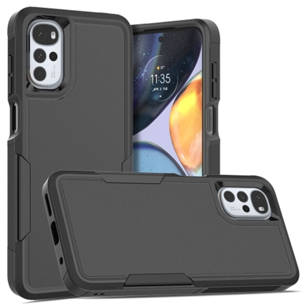 Defender Case For Motorola Moto G22 E32 Heavy Duty Black 968604588754