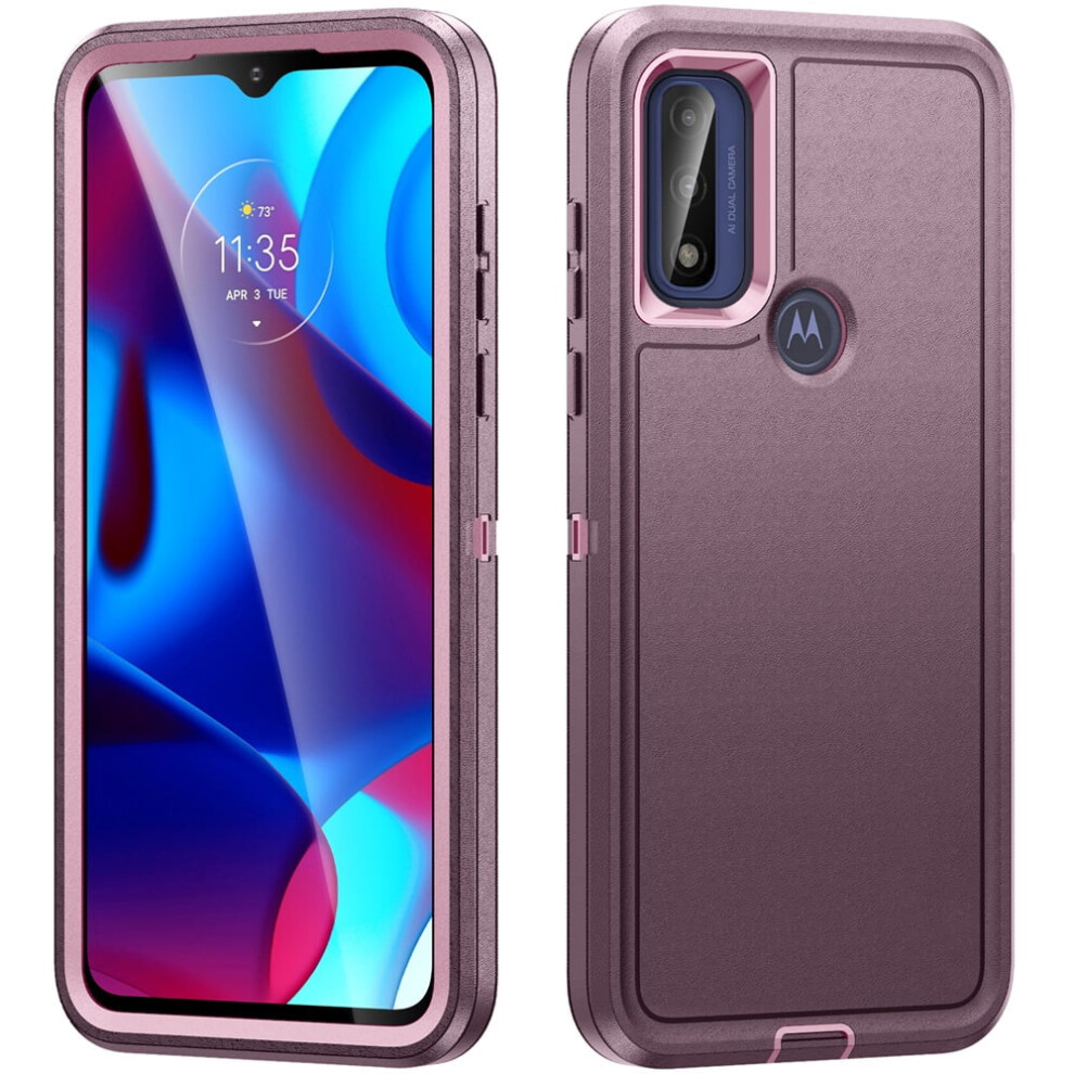 Motorola Moto G Pure Rugged Case 6.5 Inch 3-Layer Purple 968604588570