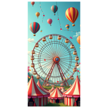 Carnival Festival Ferris Wheel Backdrop Banners for Party Supplies Outdoor Decorations Background Funfair Celebration Fairground Decor Event