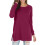 Women's Long Sleeve Side Split Loose Tunic Top 1