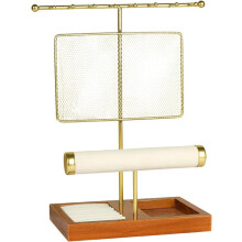 Jewelry Display Stand Wood Base Earrings Storage Rack