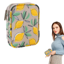Crochet Hook Case Portable Zipper Storage Bag with Pockets