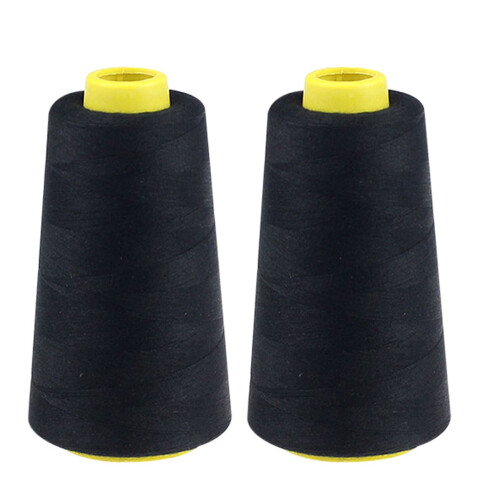 Black Polyester Sewing Thread 2-Pack 2300 Yds