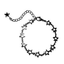 Pulsera con estrella hueca de cinco puntas y cadena de eslabones delicados