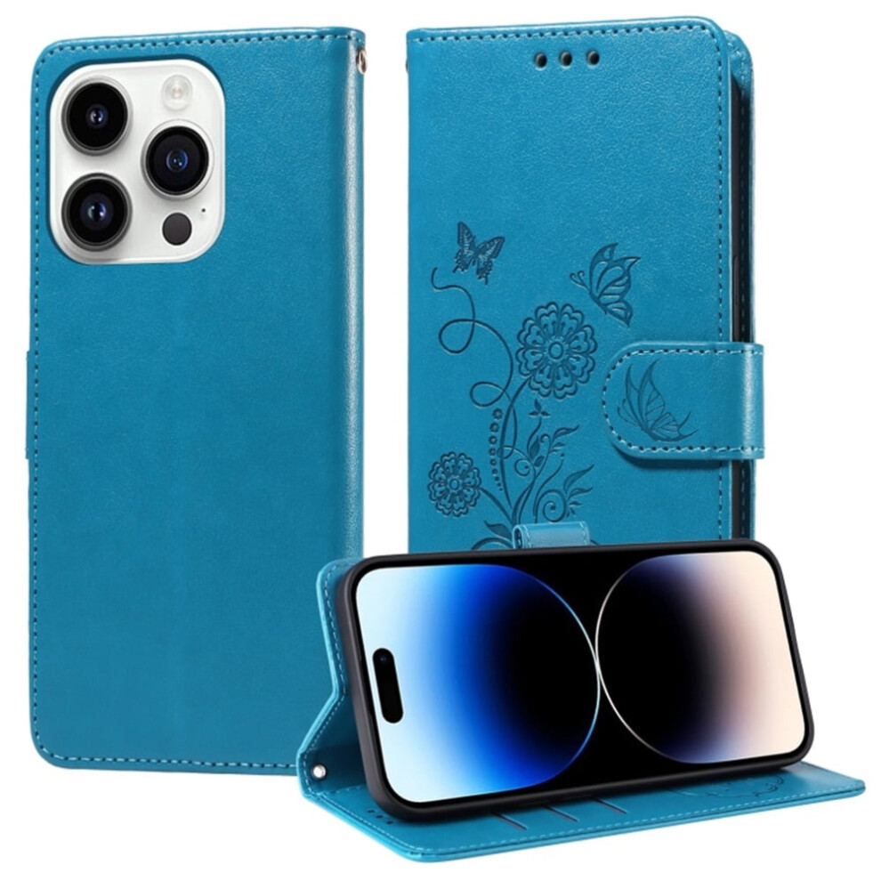 Butterfly Flower Leather Phone Case For Iphone 14 Pro Â 974856085699