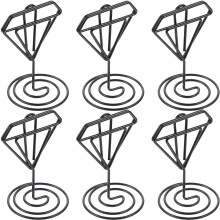 Soportes para tarjetas de mesa negros, soporte para menú, 6 unidades