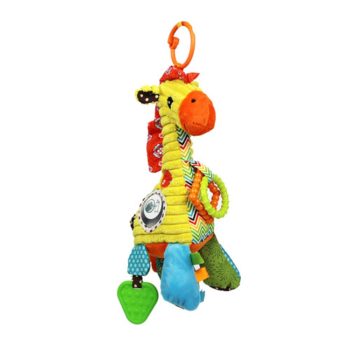 Girafa de pelúcia com piano e campainha para bebês