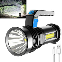 LED-Taschenlampe mit COB-Seitenlicht, 4 Modi, 1200 mAh
