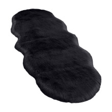 Black plush bedroom rug extra large