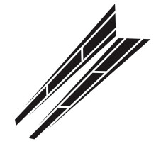 Striped Sport Racing Car Graphic Stickers Hood Bumper Stripe Decals Truck Hood Graphic Decals Car Accessories Black