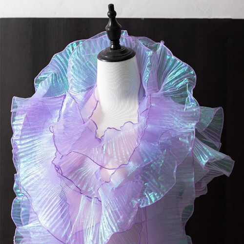 Tecido de chiffon com babado plissado, 5 jardas (4,7 polegadas) de largura.