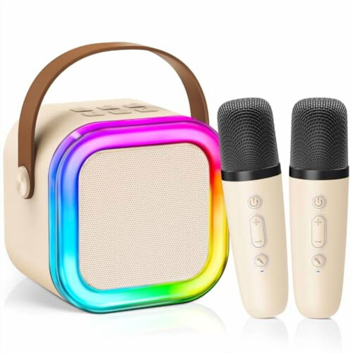 Mini Karaoke Machine for Kids Ages 4-10 Beige