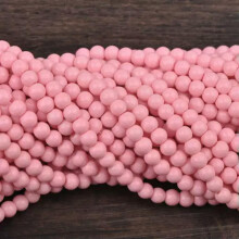 Solid Color Coated Round Glass Loose Spacer Beads for Jewelry Making 4mm 6mm 8mm-19# Light Pink-6mm (100pcs)