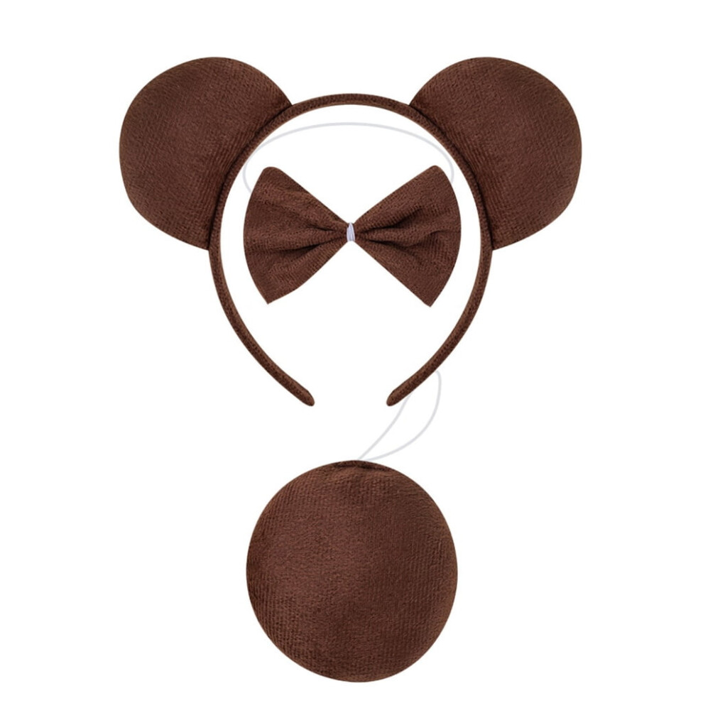 Bear Ear Headband Plush Hair Hoop Costume Accessory