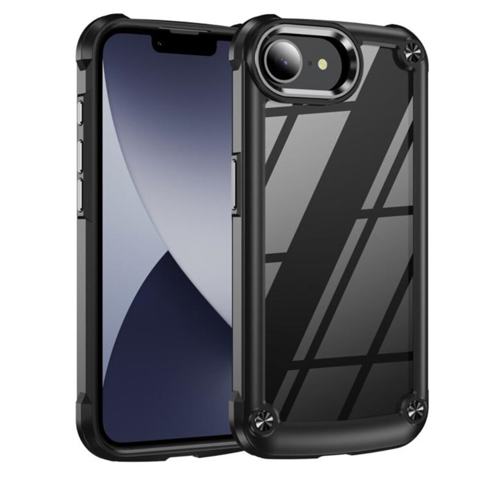 Iphone 16E 6.1 Inch Case Four-Corner Airbag Hard Clear Black 974856088478