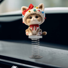 Dancing Cat Bobblehead Acrylic 2D Car Dashboard Decor