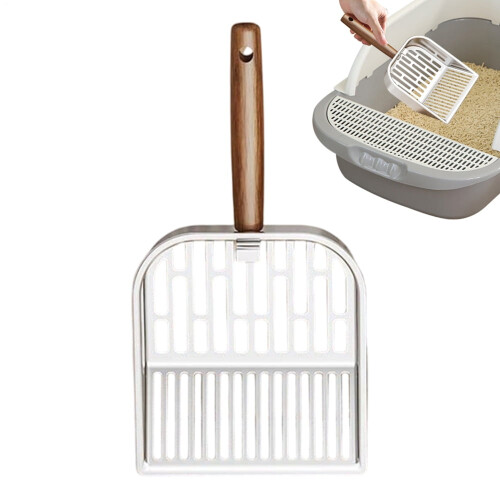 Kattsandskopa med trähandtag, djup spade