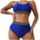 Women's Chain Decor Bikini Set Blue M 2