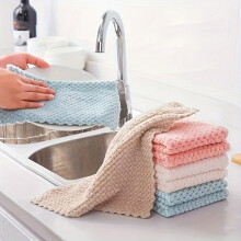 Microfiber Kitchen Towels Thick Dish Cloths 5 or 10 Pack