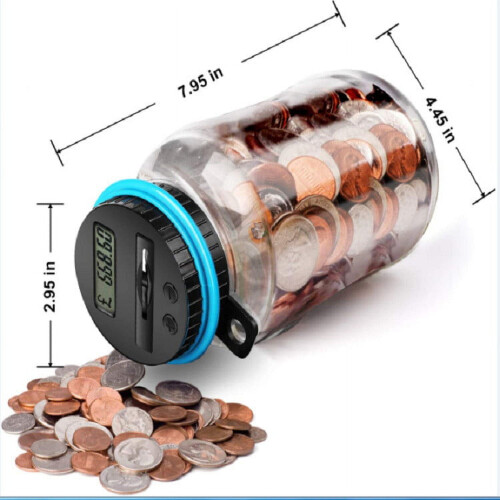 Κουμπαράς με LCD μετρητή κερμάτων 2,5L για όλα τα αμερικανικά κέρματα 2