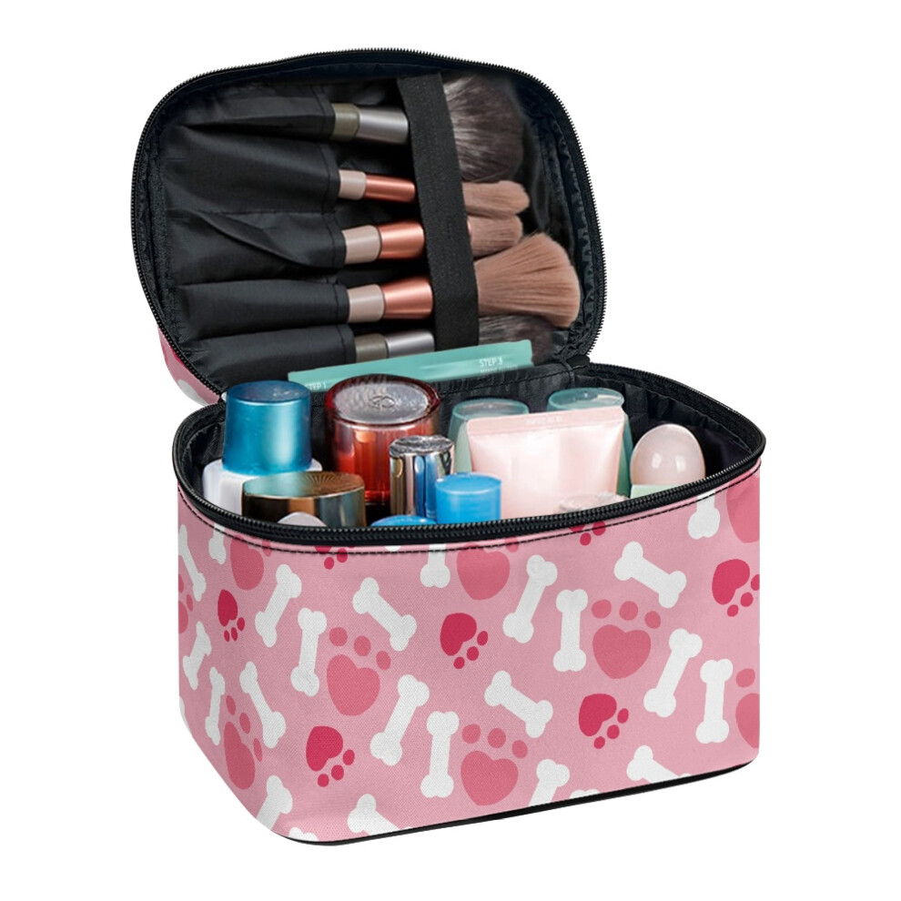 Cosmetic Organizer Bag Bone Heart Paws Design 8.86 x 6.5 x
