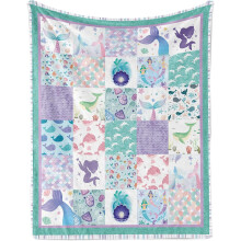 Mermaid Throw Blanket Flannel 30x40 in Purple Blue