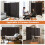 Room Divider Panel Brown 4-Panel 6 Feet with Lockable Wheels 6