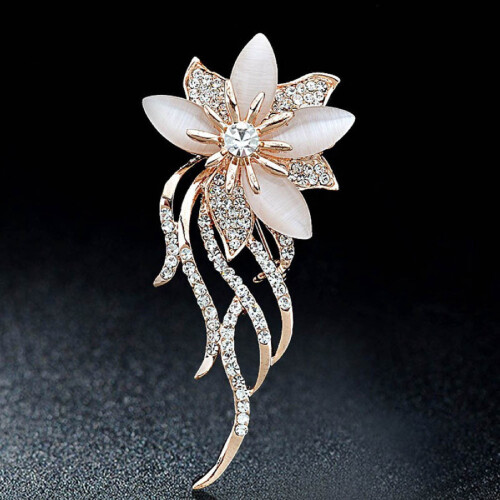 Blomsterbroche i skinnende legering til kvinder, 1 stk. 2