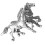 Broche vintage de metal con dos caballos corriendo 6