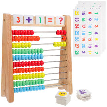 Drevené počítadlo pre deti, matematické počítacie hračky, 1 sada