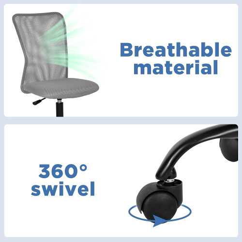 Ergonomic mesh office chair with lumbar support grey 2