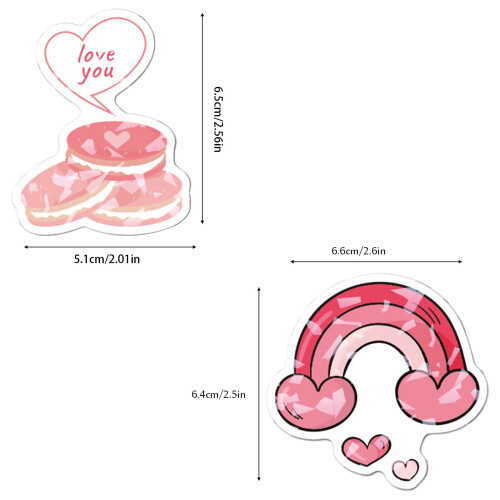 Valentine's Day Stickers Waterproof Vinyl 100 PCS 1